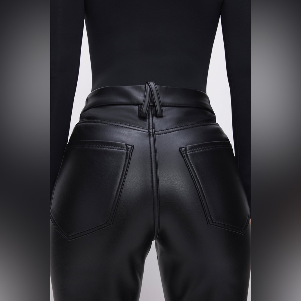 Good American Good Icon Faux Leather Pants Size 0 - Picture 3 of 7